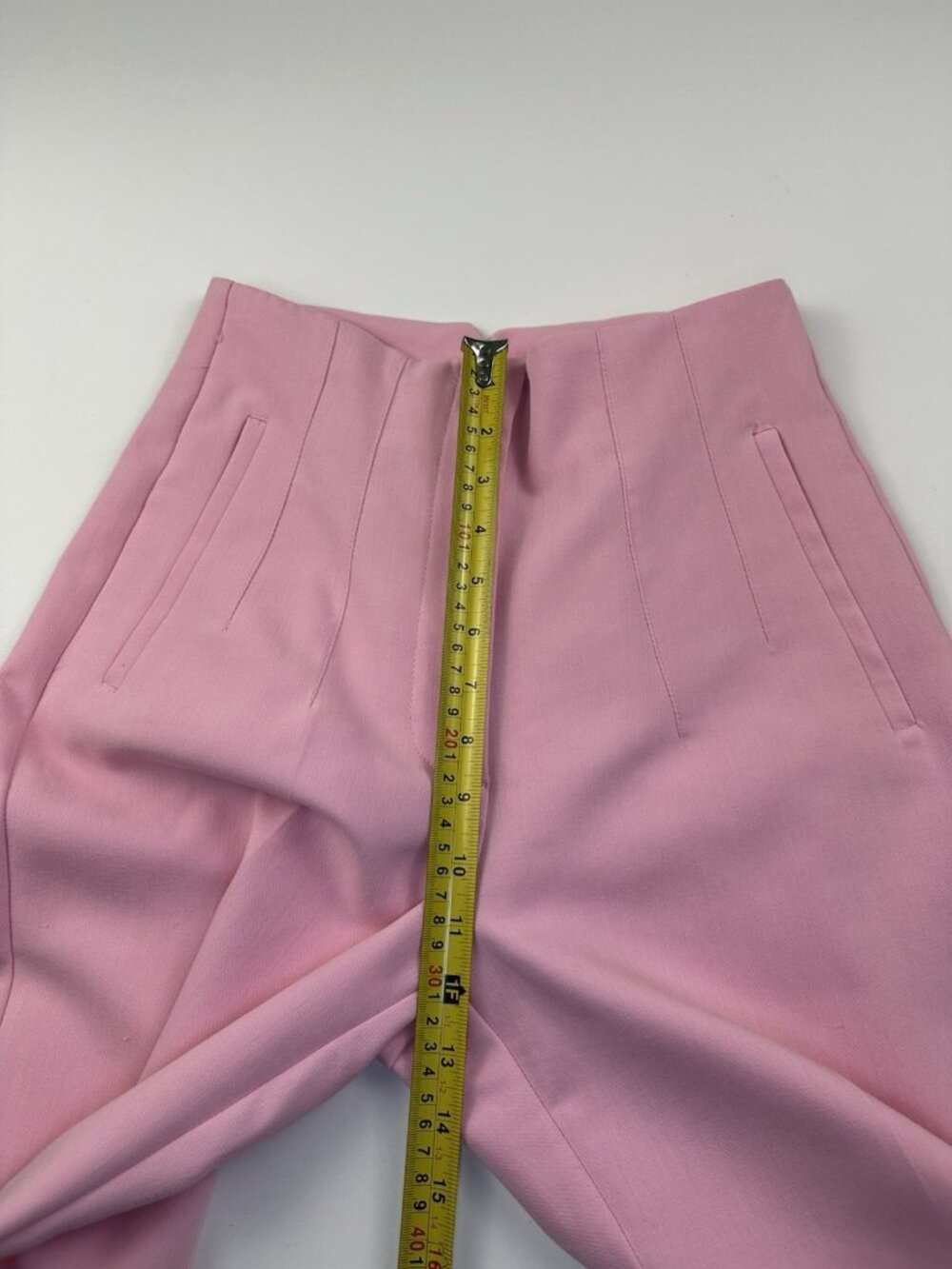 Zara Womens High Waisted Tapered Trousers Tailored Dress Pants Small Pink - Picture 8 of 11
